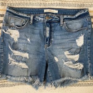 High Rise Denim Short with stretch